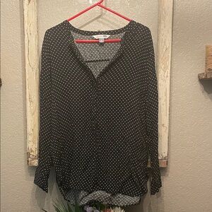 Black Polka Dot Tunic Women's Top